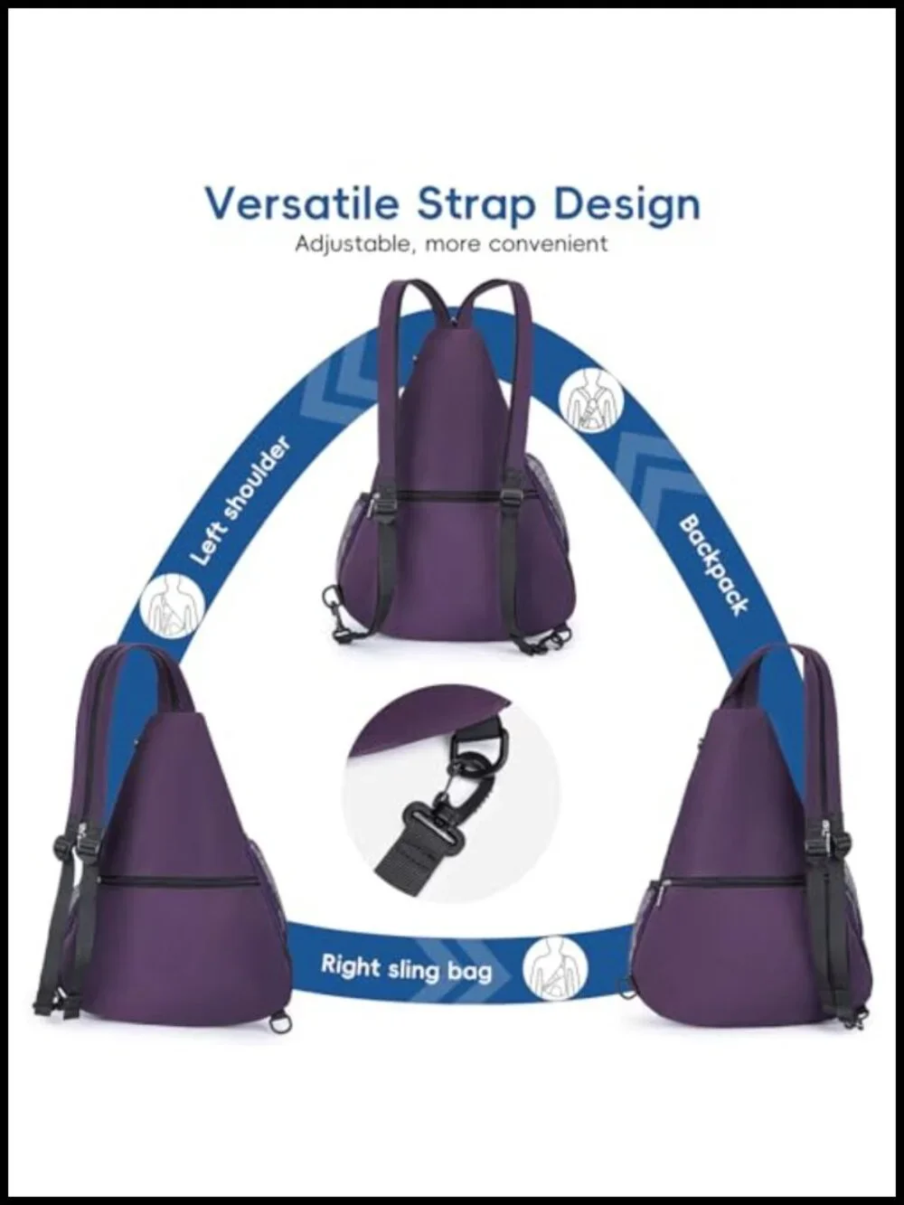 Pickleball Sling Bag – Convertible Ultra-Light Backpack, Fits 4 Paddles